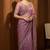 Purple georgette embroidered thread work heavy look ethnic saree with blouse