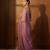 Purple georgette embroidered thread work heavy look ethnic saree with blouse