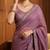 Purple georgette embroidered thread work heavy look ethnic saree with blouse