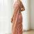 Peach georgette embroidered thread work heavy look ethnic saree with blouse