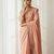 Peach georgette embroidered thread work heavy look ethnic saree with blouse