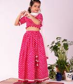 Girls' Pink Lehenga Set