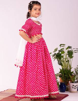 Girls' Pink Lehenga Set 2
