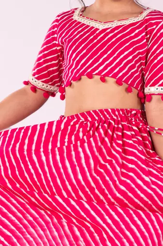 Girls' Pink Lehenga Set