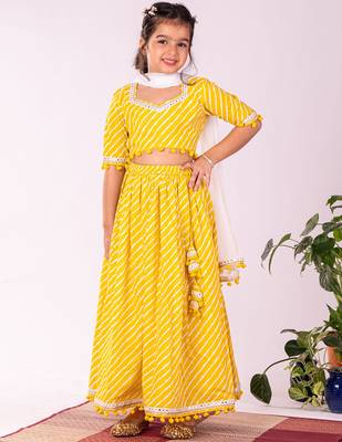 Girls' Yellow Lehenga Set 1