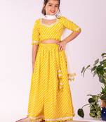 Girls' Yellow Lehenga Set