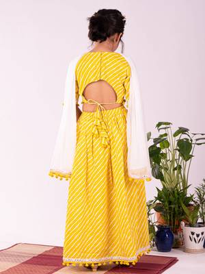 Girls' Yellow Lehenga Set 3