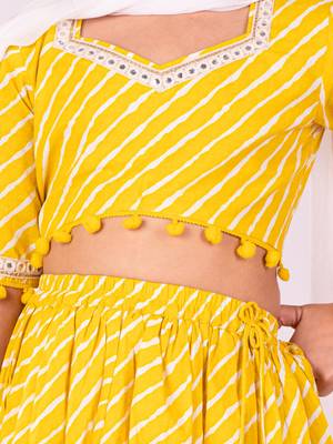 Girls' Yellow Lehenga Set 4