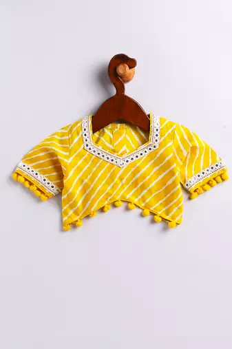 Girls' Yellow Lehenga Choli With Dupatta