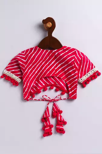 Girls' Pink Lehenga Choli With Dupatta