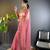 Pink net embroidered thread work heavy look ethnic saree with blouse