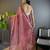 Pink net embroidered thread work heavy look ethnic saree with blouse