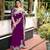 Wine chiffon embroidered thread work heavy look ethnic saree with blouse