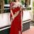 Maroon chiffon embroidered thread work heavy look ethnic saree with blouse