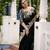 Black chiffon embroidered thread work heavy look ethnic saree with blouse