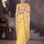 Yellow georgette embroidered thread work heavy look ethnic saree with blouse