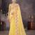 Yellow georgette embroidered thread work heavy look ethnic saree with blouse