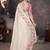 Beige georgette embroidered thread work heavy look ethnic saree with blouse