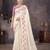 Beige georgette embroidered thread work heavy look ethnic saree with blouse