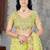 Yellow net embroidered thread work heavy look ethnic saree with blouse