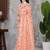 Peach net embroidered thread work heavy look ethnic saree with blouse