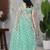 Turquoise net embroidered thread work heavy look ethnic saree with blouse
