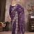 Purple georgette embroidered sequins work heavy look ethnic saree with blouse