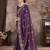 Purple georgette embroidered sequins work heavy look ethnic saree with blouse