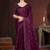 Wine silk embroidered sequins work heavy look ethnic saree with blouse