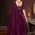 Wine silk embroidered sequins work heavy look ethnic saree with blouse