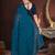 Teal silk embroidered sequins work heavy look ethnic saree with blouse