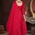 Red silk embroidered sequins work heavy look ethnic saree with blouse