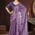 Purple silk embroidered sequins work heavy look ethnic saree with blouse
