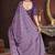 Purple silk embroidered sequins work heavy look ethnic saree with blouse