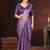 Purple silk embroidered sequins work heavy look ethnic saree with blouse