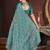 Green silk embroidered sequins work heavy look ethnic saree with blouse