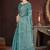 Green silk embroidered sequins work heavy look ethnic saree with blouse
