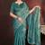 Green silk embroidered sequins work heavy look ethnic saree with blouse