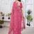 Pink net embroidered thread work heavy look ethnic saree with blouse