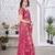 Pink net embroidered thread work heavy look ethnic saree with blouse