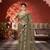 Mehendi net embroidered thread work heavy look ethnic saree with blouse