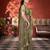 Mehendi net embroidered thread work heavy look ethnic saree with blouse