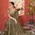 Mehendi net embroidered thread work heavy look ethnic saree with blouse