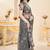 Grey net embroidered thread work heavy look ethnic saree with blouse