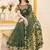 Green net embroidered thread work heavy look ethnic saree with blouse