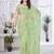 Green net embroidered thread work heavy look ethnic saree with blouse