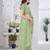 Green net embroidered thread work heavy look ethnic saree with blouse