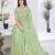 Green net embroidered thread work heavy look ethnic saree with blouse