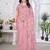 Pink net embroidered thread work heavy look ethnic saree with blouse