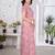 Pink net embroidered thread work heavy look ethnic saree with blouse